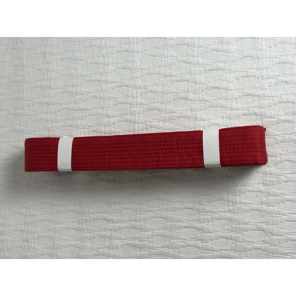Sun Martial Arts # 7 Belt Double Wrap, Red, 1.5 In